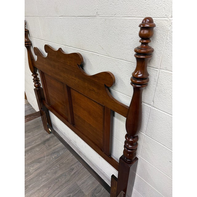 Vintage Full Size Thomasville Heirloom Collection Cherry Wood Four Poster Bed For Sale - Image 12 of 18