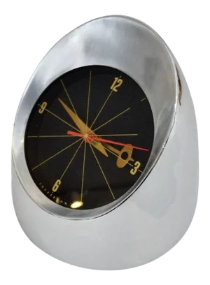 Jefferson 500 Space Age Chrome Rocket Shape Desk Top Clock