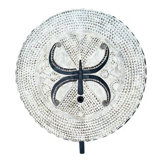 Lg African Black and White Bobo/Bwa Tribal Dance Mask 53" H For Sale