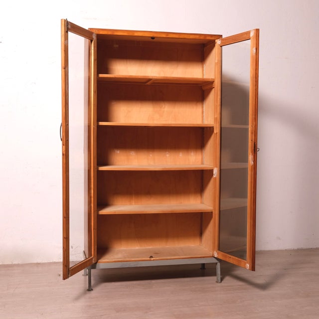 Brown Vintage Italian Ministerial Display Cabinet, 1940s For Sale - Image 8 of 18