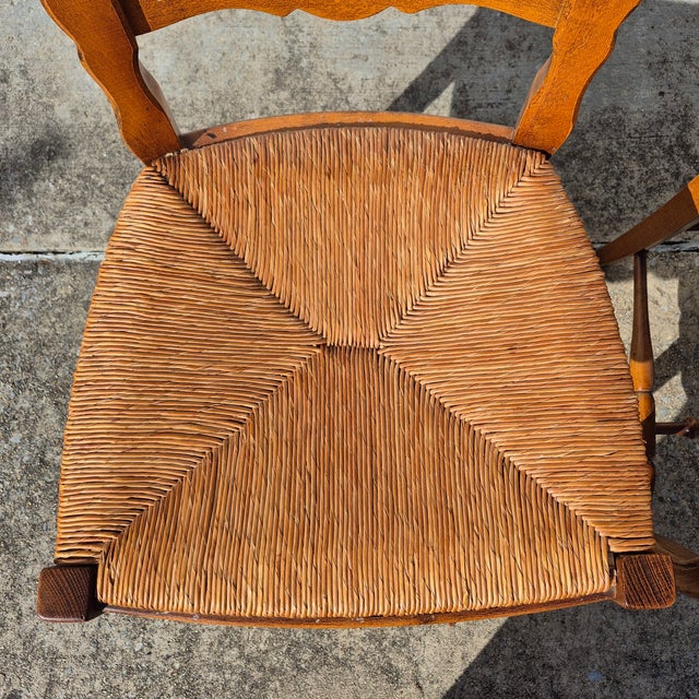 Late 20th Century Late 20th Century Pierre Deux French Country Style Ladder Back Rush Seat Chairs, Set of 5 For Sale - Image 5 of 13