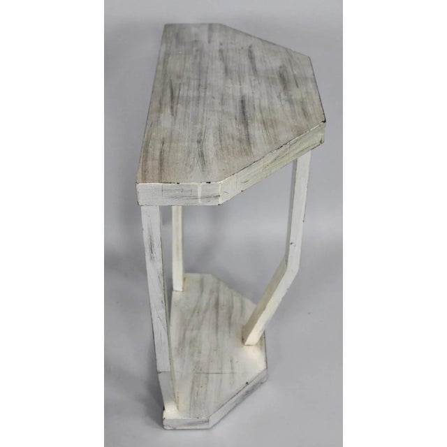 Glass 1960s Art Deco Mirror and Console Hall Table in Silver and Black For Sale - Image 7 of 12