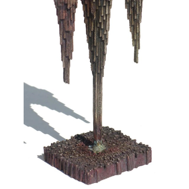 Brutalist Italian Brutalist Metal Candleholder by Gallinaro, 1950s For Sale - Image 3 of 7
