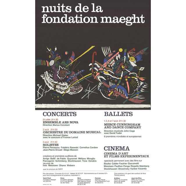 Artist: Wassily Kandinsky Title: Nuits De La Fondation Year: 1966 Signed: No Medium: Lithograph Paper Size: 36 x 22.25...