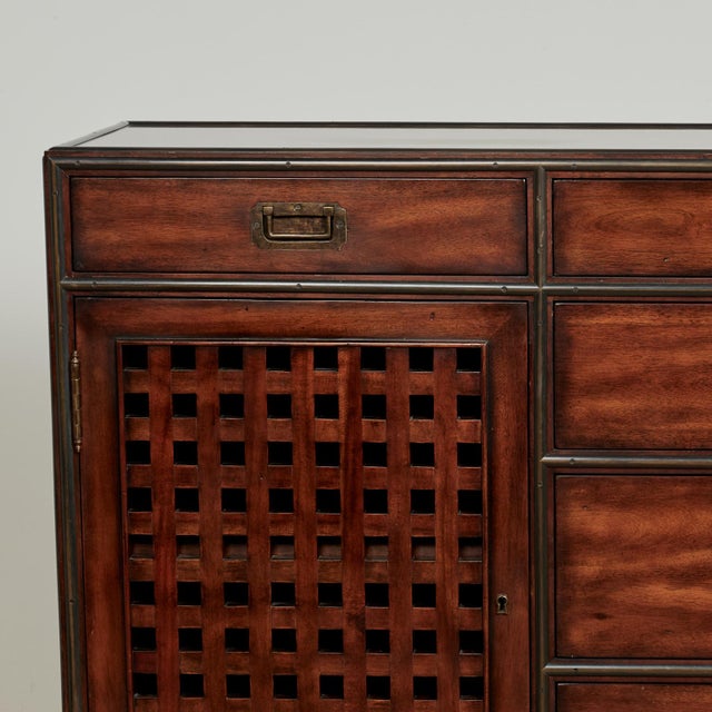 English Vintage British Colonial Style Credenza or Chest by Theodore Alexander For Sale - Image 3 of 15