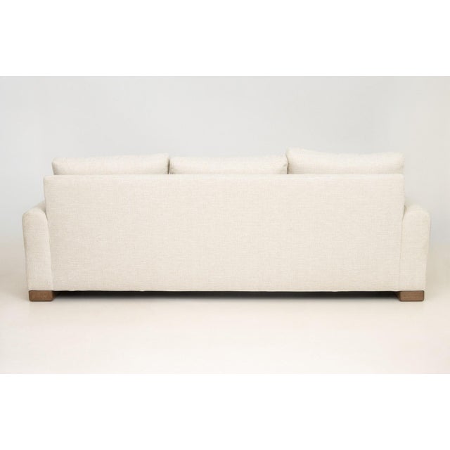 Textile Vanguard White Upholstered Three-Seat Sofa For Sale - Image 7 of 8