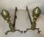 Pair of Turned 18th Century Peened Brass Wrought Iron Georgian Andirons 1700's For Sale - Image 9 of 15