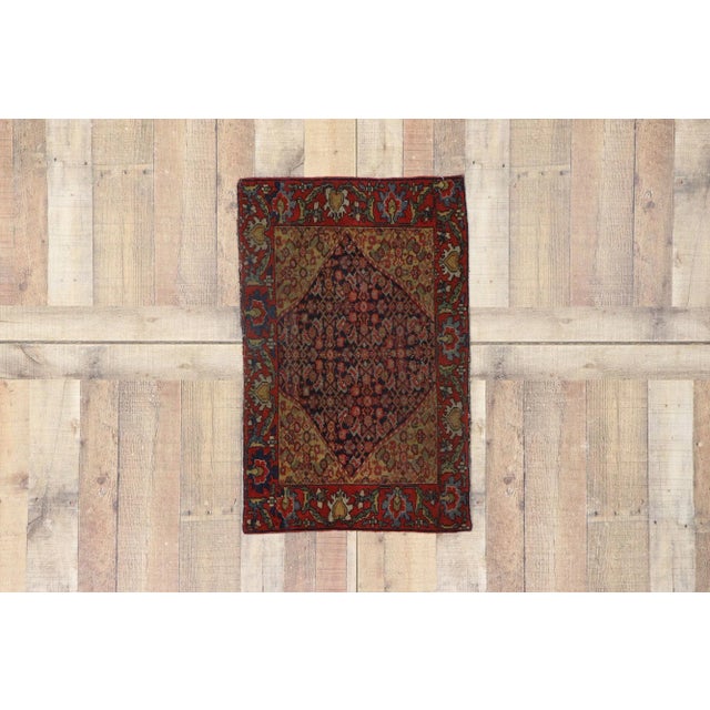 Ink Blue Early 20th Century Persian Malayer Rug, 02'00 X 03'01 For Sale - Image 8 of 9