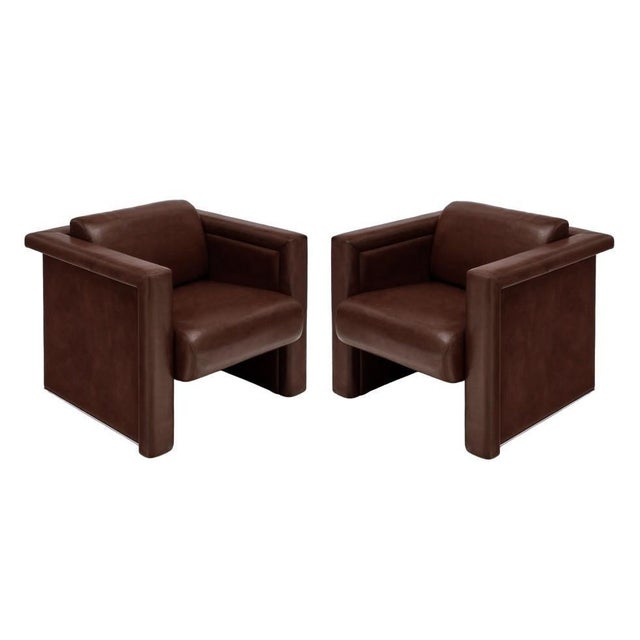Late 20th Century Trix and Robert Haussmann Leather Chairs by Knoll - A Pair For Sale - Image 5 of 11