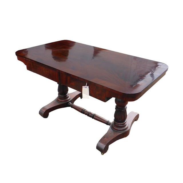 19th Century English Regency Mahogany Window Table For Sale - Image 4 of 5