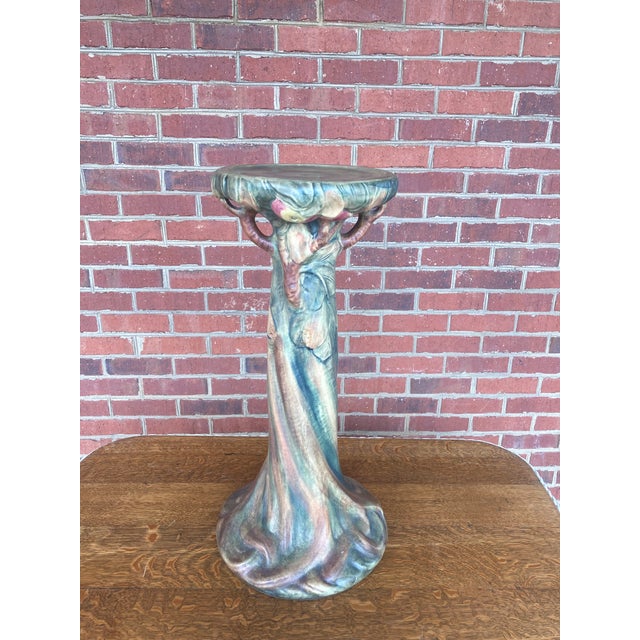 A rare and well preserved majolica plant stand by Weller Pottery. Dating from the early 20th century and retaining the...