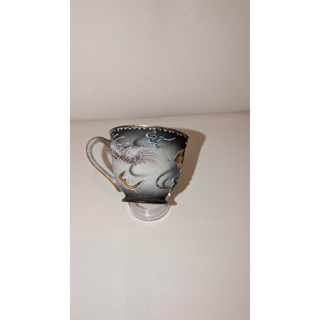 Japanese Cup and Saucer With Dragon Print From Japan For Sale - Image 3 of 10