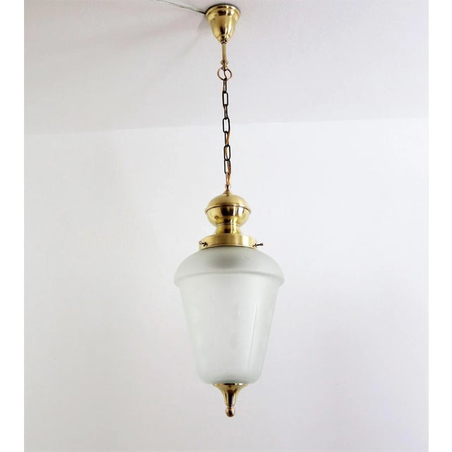 Italian Brass and Cut Glass Pendant Lamp, 1970s For Sale - Image 13 of 14