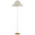 Marie Flanigan by Visual Comfort Signature Wimberley Medium Wrapped Floor Lamp in Soft Brass with White Wicker Shade For Sale
