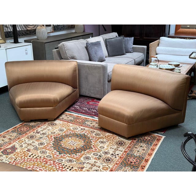 Richard Andronaco Golden Bronze Silk Serpentine Chairs, Pair For Sale In San Francisco - Image 6 of 16