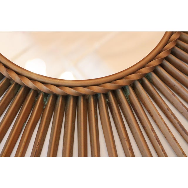 1960s Brass Sunburst Mirror by Chaty Villauris For Sale In New York - Image 6 of 6
