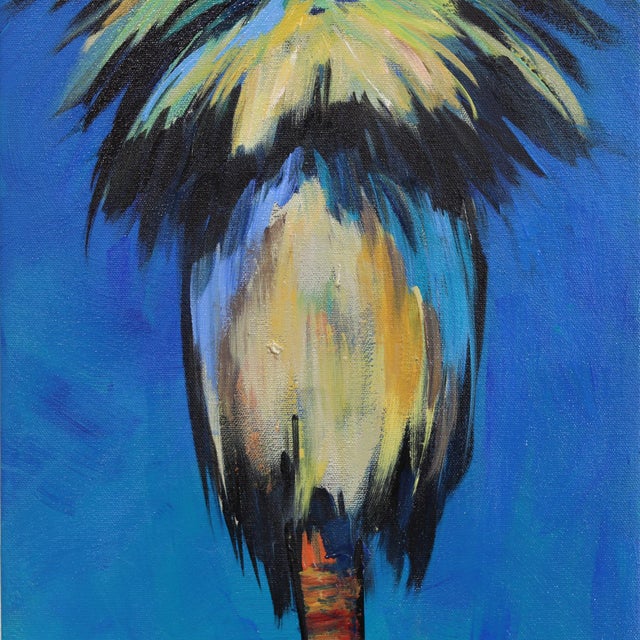 Electric Dream - Original Blue Palm Tree California Pop Art Acrylic Painting on Canvas by Kathleen Keifer For Sale In Los Angeles - Image 6 of 9