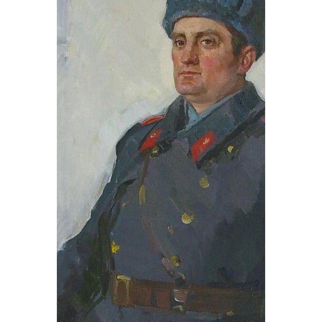 Antique Oil Painting Portrait: Soviet-Era Ukrainian Art, 1970s 130-85 For Sale - Image 6 of 6