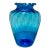Large Hand-Blown Blue Glass Vase 13.5” For Sale