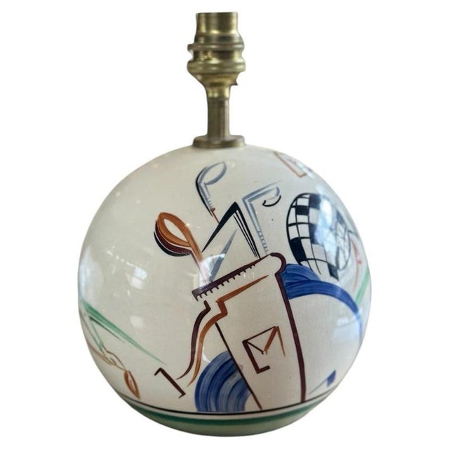 1930s Art Deco Grays Pottery Golfers Ceramic Table Lamp, 1930s For Sale - Image 5 of 5