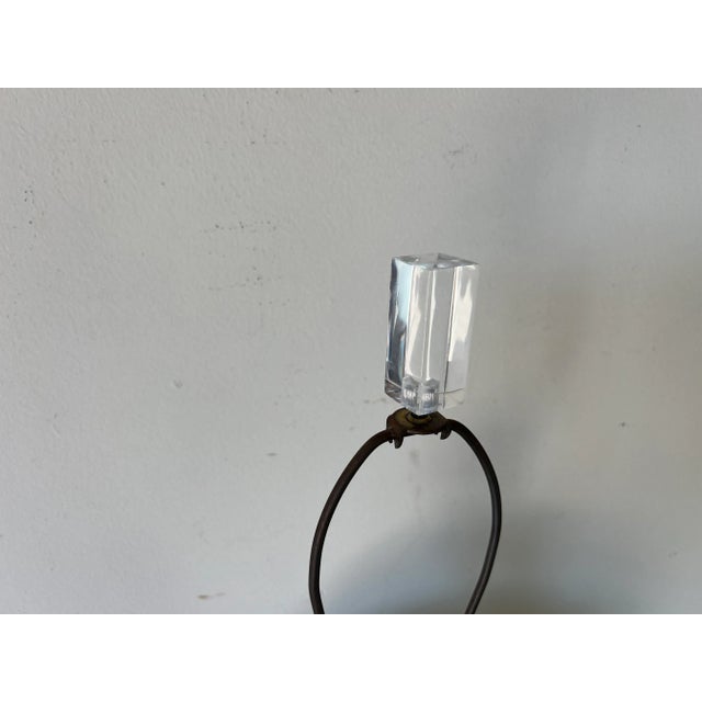 80's Postmodern Sphere Ball - Shape Ceramic Table Lamp on Lucite Base/Sold For Sale - Image 4 of 12