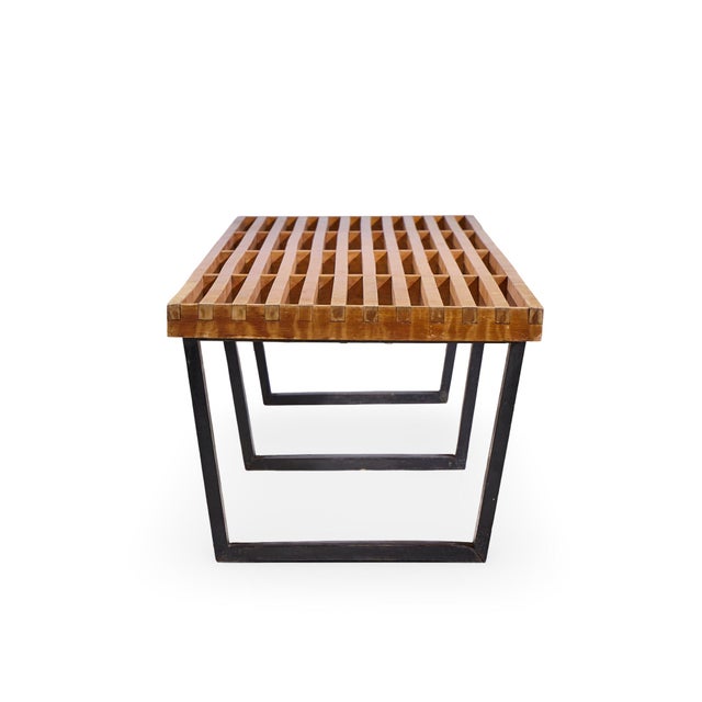 Mid 20th Century George Nelson for Herman Miller Mid Century Long Slat Bench For Sale - Image 5 of 9