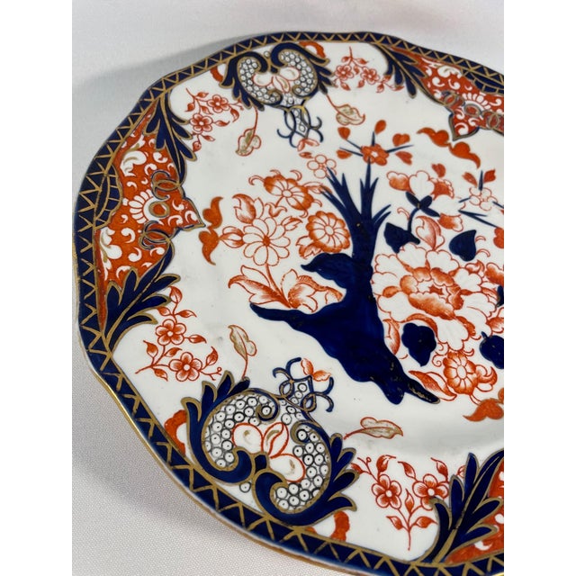 Ink Blue Antique English Royal Crown Derby Dinner Plate, C. 1901 For Sale - Image 8 of 12