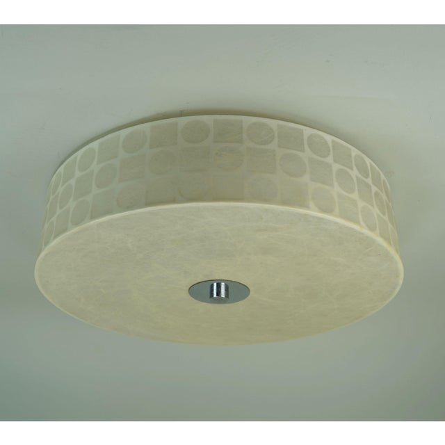 Beige Mid-Century Modern Cocoon Ceiling Lamp with Op Art Pattern by Fritz Wauer for Goldkant Leuchten For Sale - Image 8 of 15