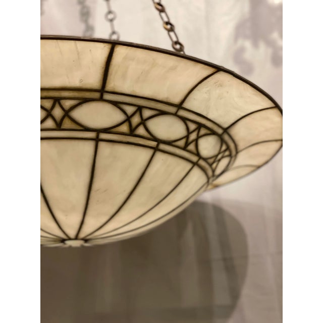 1920s Leaded Glass Light Fixture For Sale In New York - Image 6 of 9