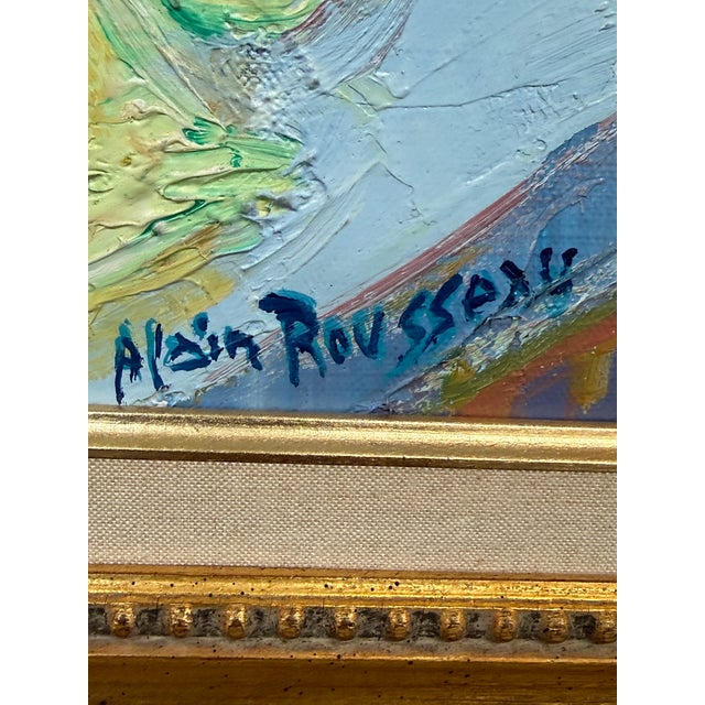 Alain Rousseau Floral Still Life Expressionist Oil Painting, Signed For Sale - Image 10 of 12