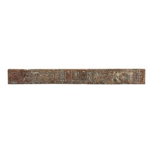 Weathered Teal 19th Century Carved Lintel