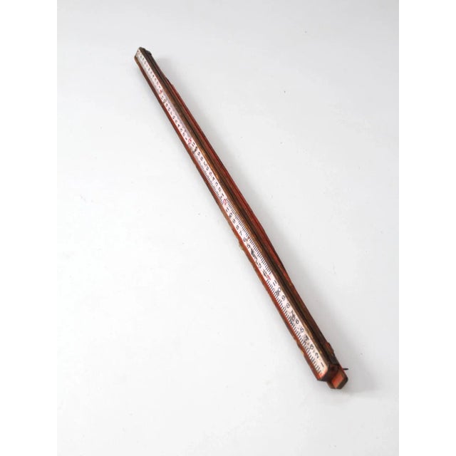 Red Vintage Surveyor Staff Measuring Rod For Sale - Image 8 of 13