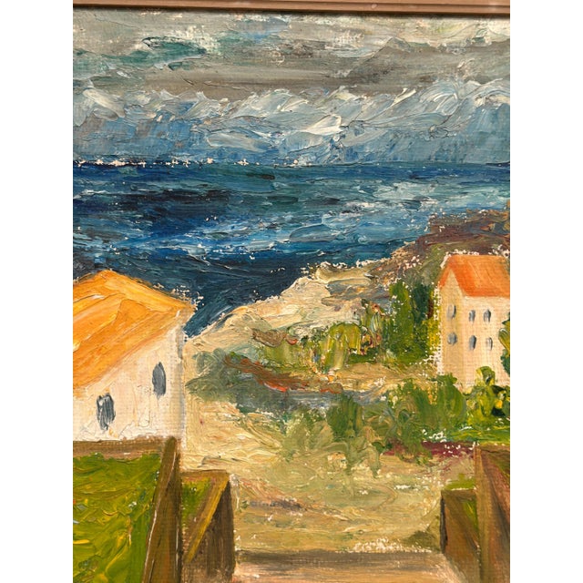 Coastal Landscape with House, 1950s, Oil Painting on Panel, Framed For Sale - Image 15 of 18