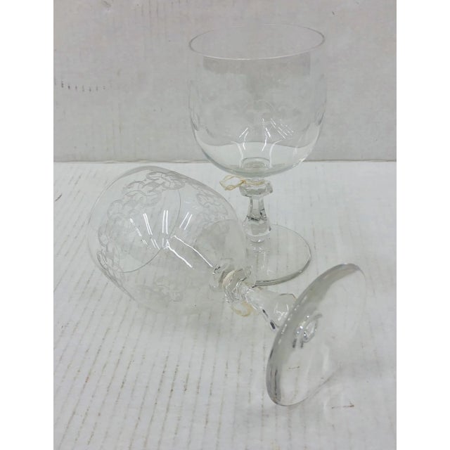 Early 20th Century Early 20th Century Etched Glass Goblets For Sale - Image 5 of 7