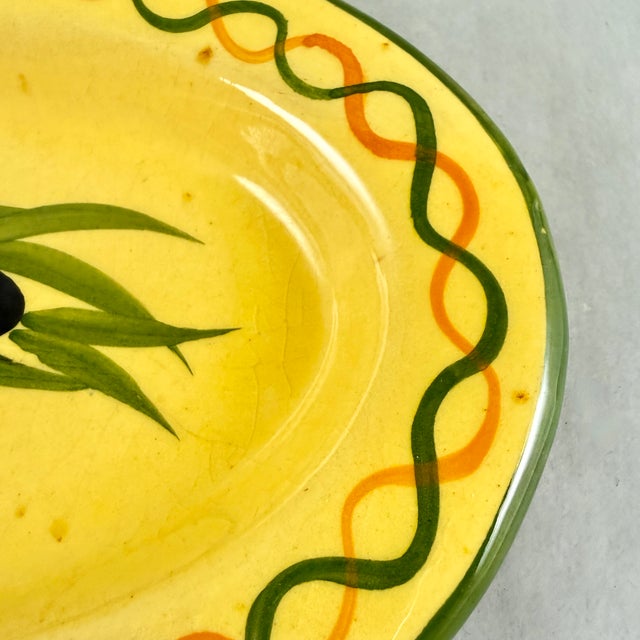 French Provençal Pottery Hand Potted & Painted Olive Server For Sale - Image 4 of 9