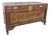 Vintage Asian Carved Wood Storage Chest With Figural Relief Panels For Sale