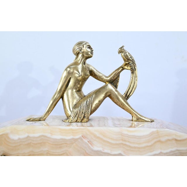 Art Deco Fireplace Set in Onyx and Bronze from A. Gapaillard, 1920 For Sale - Image 6 of 18