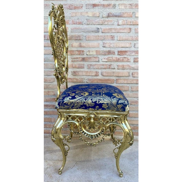 French Louis XV Style Bronze Side Chair, 1930 For Sale - Image 17 of 18