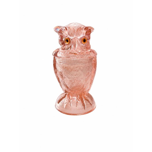 Mid-Century Modern Vintage Imperial Glass Pink Owl Fairy Light, 6.5”, Original Lig Mark For Sale - Image 3 of 8