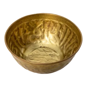 Antique Islamic Brass Chased Embossed Magic Bowl Indo Persian Mughal Brass Dish