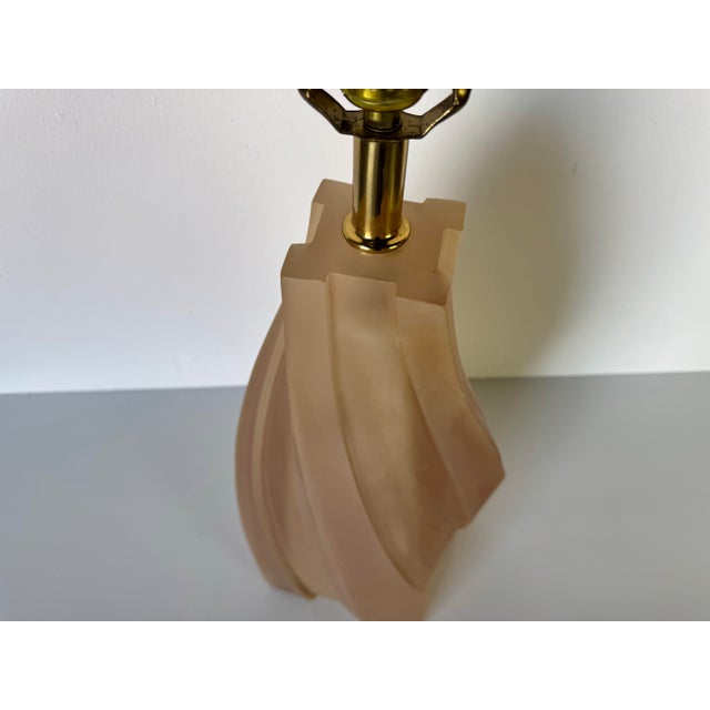 Beige Paolo Gucci Twisted Form Acrylic Table Lamp For Sale - Image 8 of 12