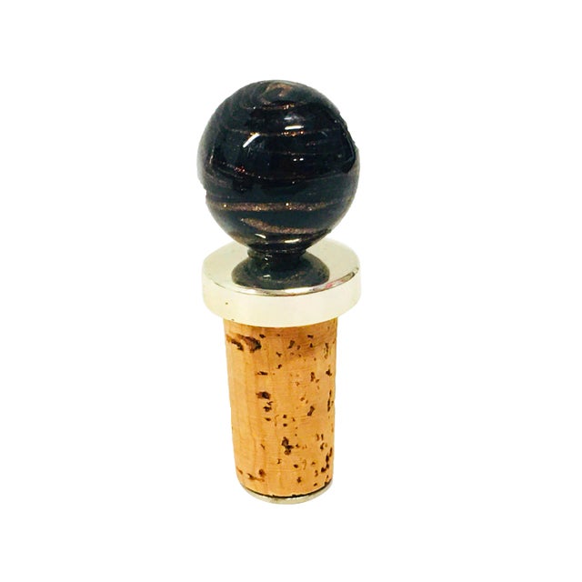 Contemporary Hand-Blown Murano Glass Bottle Stopper For Sale