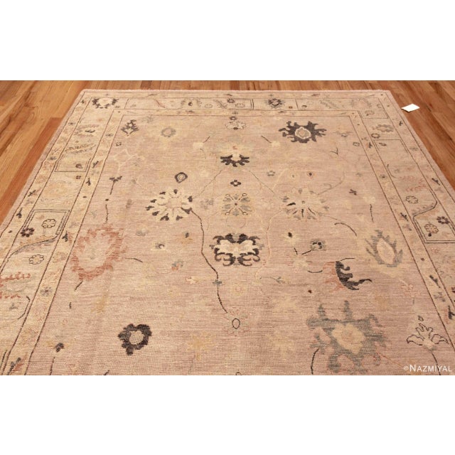 2020s Neutral Light Color Contemporary Modern Turkish Oushak Area Rug For Sale - Image 5 of 7