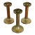 Roycroft Arts & Crafts Brass Finished Hammered Copper Candlesticks, Set of Three For Sale