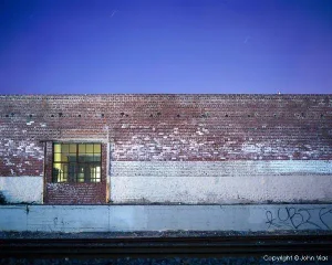 Contemporary Night Photograph "Brick Wall" by John Vias