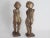 A set of 2 large 24.5" tall Northern Italian Baroque hand carved wood putti angel figural sculptures mounted on wood...