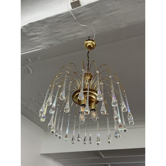 Gold Teardrop Chandelier by Paolo Venini For Sale - Image 8 of 9