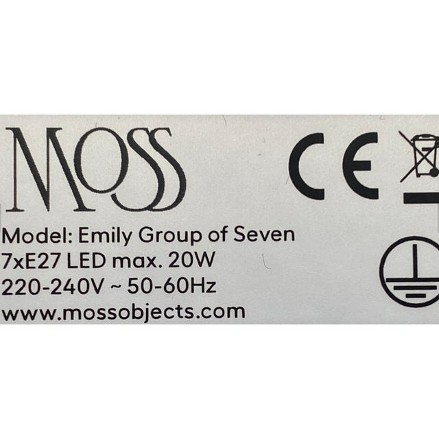 Contemporary Emily Group of Seven Chandelier Light in Gold Metallic Tone by Daniel Becker for Moss Objects For Sale - Image 3 of 4