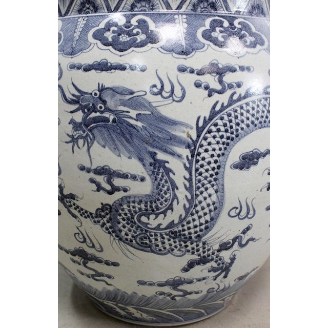 Cream Large Chinese Ceramic Vase, 1950s For Sale - Image 8 of 18