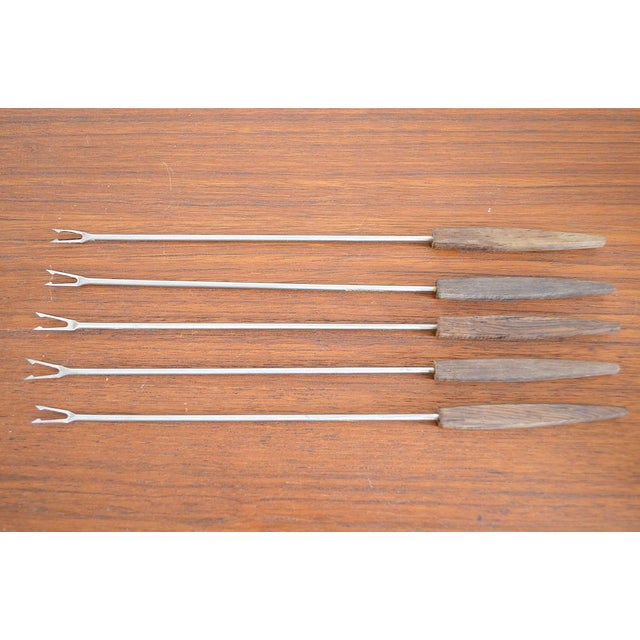 Danish Fondue Set by Peter Holmblad for Stelton, 1970s, Set of 8 For Sale - Image 14 of 15